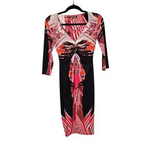 Roberto Cavalli Masterpiece Multicolor Snake Jewel Bodycon Dress Size 4/6